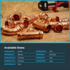 Sharkbite 1-1/4 X 1-1/4 Inch 45 Degree Elbow Copper Press Plumbing Fitting Pack