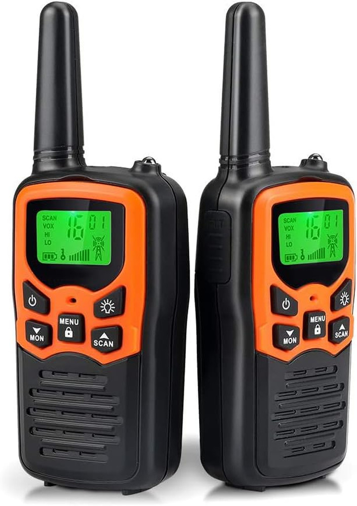 2 PACK Long Range 100 mile Walkie Talkie Two Way Radio Charge Headset Waterproof