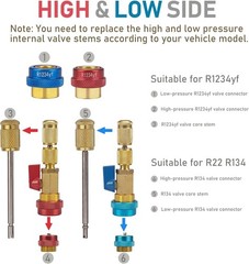 Automotive AC Valve Core Remover & Installer Set for R134A & R1234YF Systems