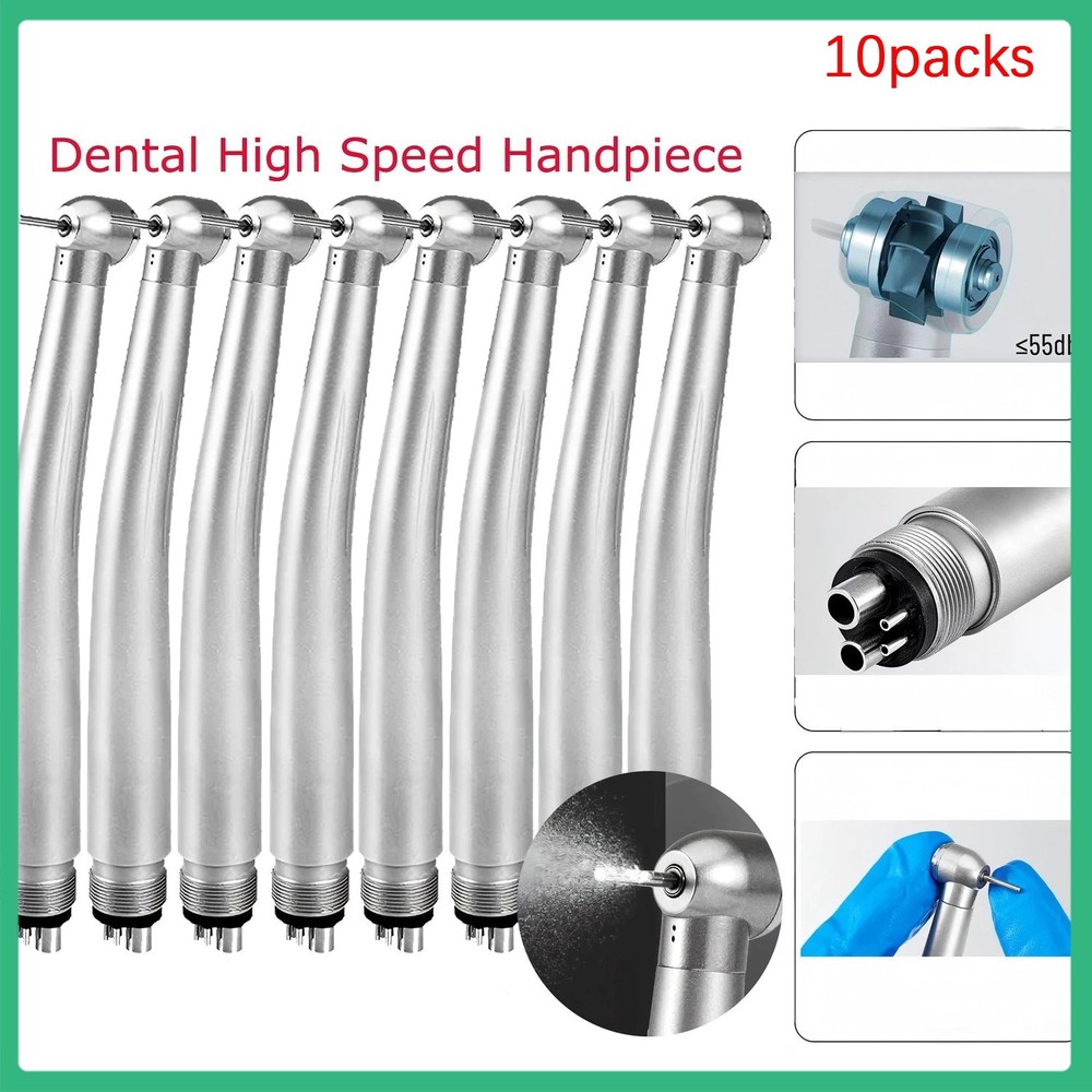 10pcs Dental High Speed Handpiece Push Standard Head Single Spary 4 Holes
