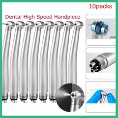10pcs Dental High Speed Handpiece Push Standard Head Single Spary 4 Holes