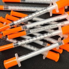 100 Pack 1ml 31G 5/16in Syringes Individually Wrapped Single Use Lab