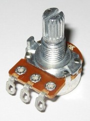 Audio (A) Taper 100k Ohm Potentiometer – 6mm (1/4″) Shaft – 1/8 Watt 100000 Ohm