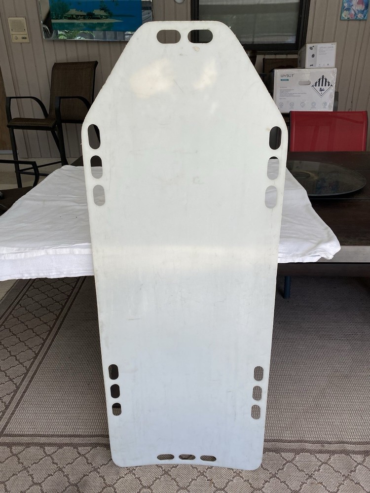 White EMT Patient Backboard Spine Board Stretcher Board w/ Handhold Cutouts