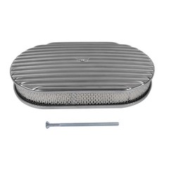 15″ Oval Full Finned Polished Aluminum Air Cleaner Filter Fits for Chevy SBC
