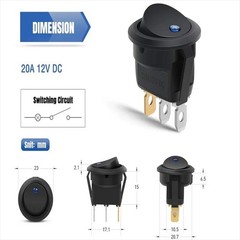 12x LED Lighted Rocker Switch 12V Illuminated on off Toggle Switches 3 Pins