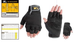 Durable Black Fingerless Synthetic Leather Gloves for Enhanced Manual Dexterity