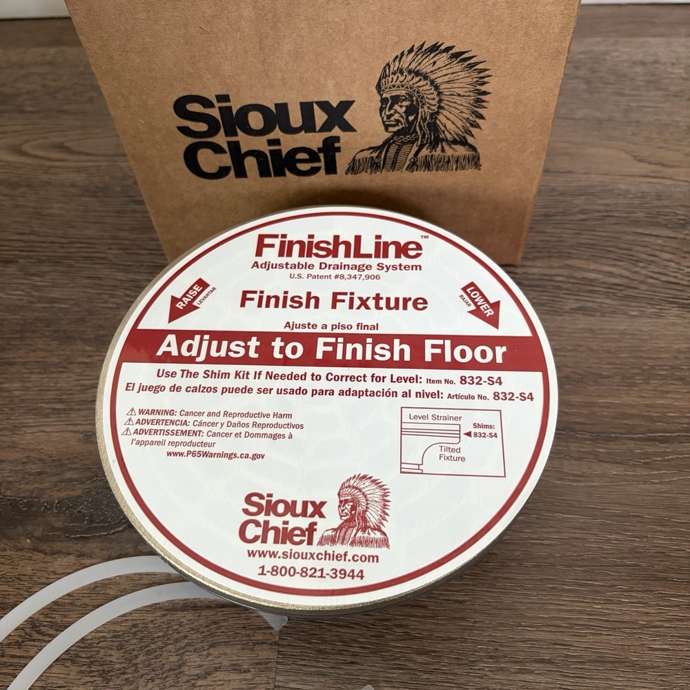 Sioux Chief 832-4HNR Finish Fixture for Adjustable Floor Drain PVC Round 6-1/2”