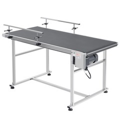 VEVOR Belt Conveyor PVC Stainless Steel Belt Conveyor 59″x23.6″ Double Guardrail