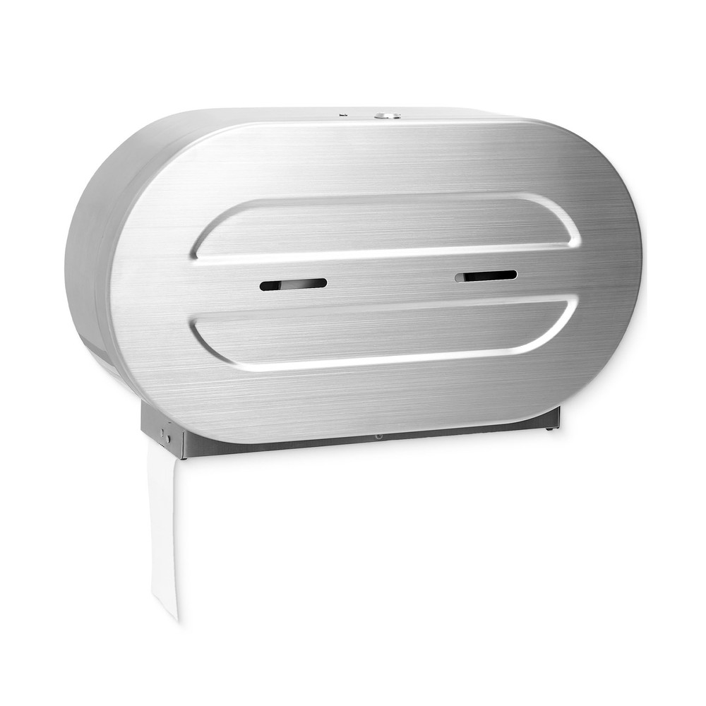 Double Jumbo Toilet Paper Dispenser – Stainless Steel Commercial Dual Roll Wa…