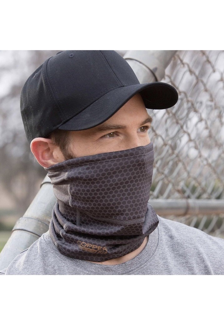 Copper Fit Guardwell Neck Gaiter Face Mask Protector Adult Unisex Charcoal