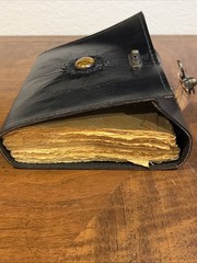 Handmade Leather Spell Book Journal Tiger Eye Stone Clasp ~100 Pages