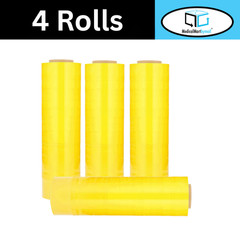 Cast Narrow Stretch Wrap 18″x1500′ 63 Gauge Dark Yellow Hand Shrink Film 4 Rolls