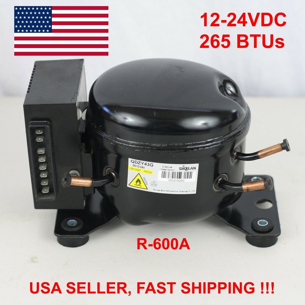 Sikelan QDZY43G 12V 24V DC R600a Refrigeration Compressor Mobile Marine Off-Gri