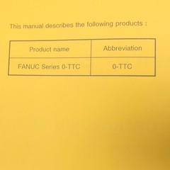 Vintage 1989 FANUC Series 0-TTC Operator’s Manual FANUC LTD Yellow PB Japan CNC