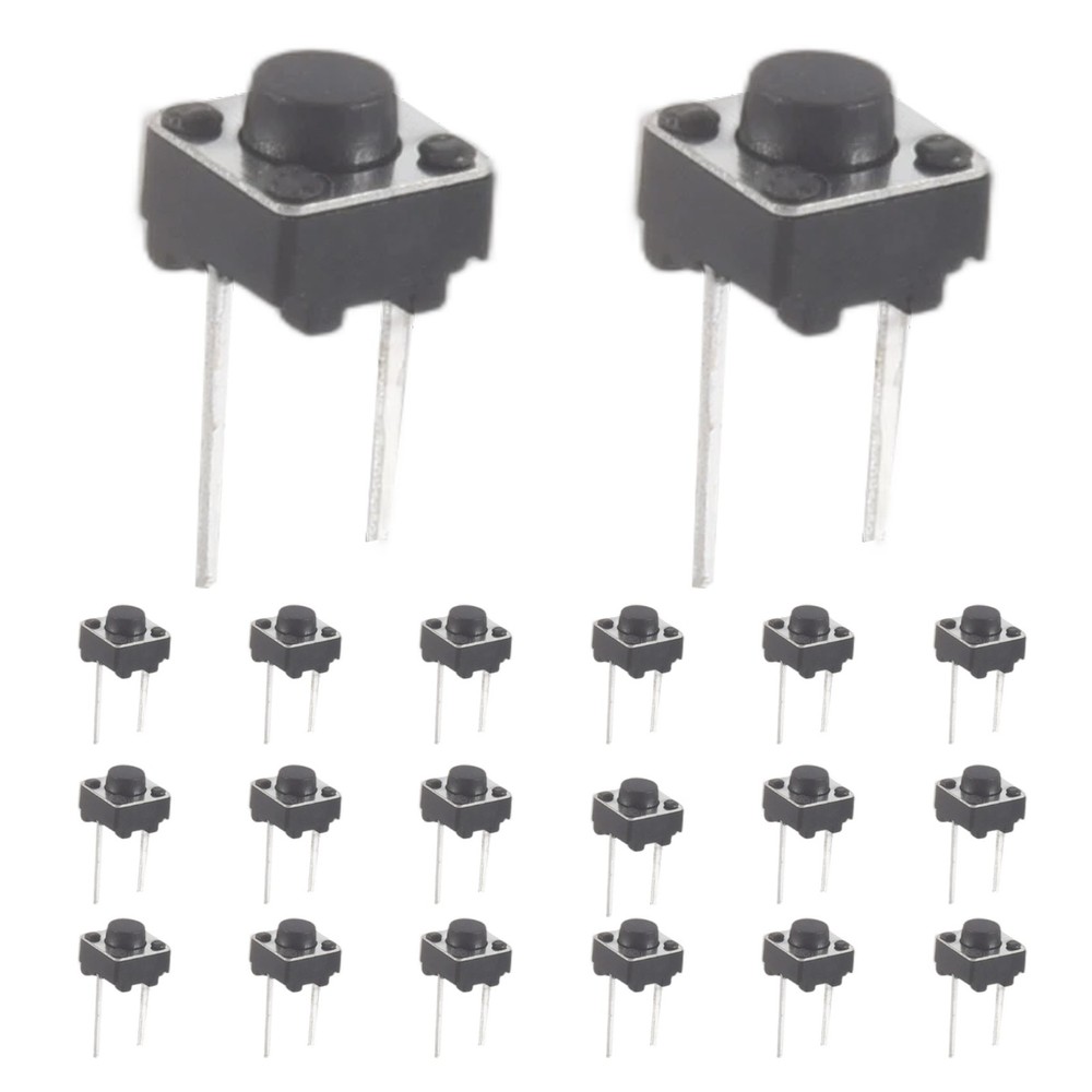 20 Pcs 6x6x5mm Momentary Tactile Tact Push Button 2 Pin DIP Through Hole X3O4