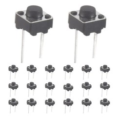 20 Pcs 6x6x5mm Momentary Tactile Tact Push Button 2 Pin DIP Through Hole X3O4