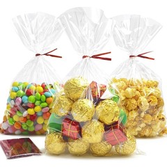 Cellophane Bags 6×10 Inches Clear Cellophane Treat Bags With Twist Ties,100 P…
