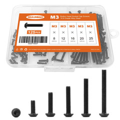 M3 X 8Mm 12Mm 16Mm 20Mm 25Mm Button Head Socket Cap Screws Bolts, 10.9 Grade All