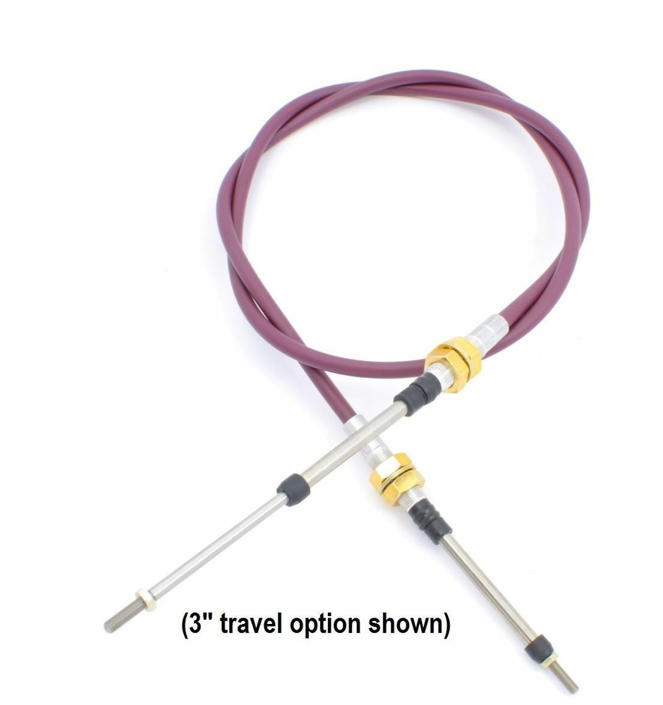 4 Series Push-Pull Cable, Bulkhead Hubs, 1/4-28 Rods, (choose travel option)