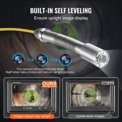 9″ Sewer Camera 230 ft/70m Self-Leveling Drain Camera with 512Hz Transmitter