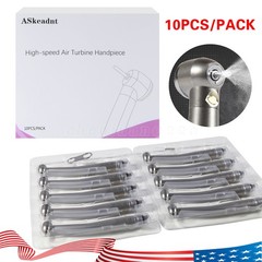 10 ASkeadnt NEW Dental High Speed HANDPIECES Fast Turbine Push Button 4-H