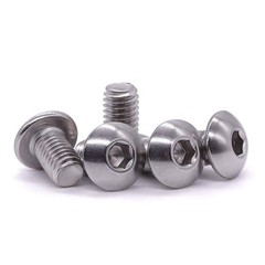 M6-1.0 x 10mm Button Head Socket Cap Screws 304 Stainless M6 x 10mm, Silver