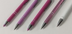 10ct Mixed Lot Misprint Metal Retractable Click Pens: PINK & White Assortment