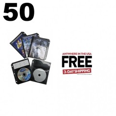 50 Black CD/DVD Half Sheet Storage Binder Filing Sleeve & Booklet **1-3 DAYS