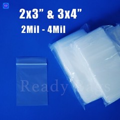 Clear Small 2×3″ 3×4″ Zip Lock Bags 2Mil Reclosable 4Mil Zipper Jewelry Baggies