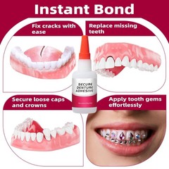 1 oz Professional Dental Glue – Instant Adhesive for Denture Repairs and Gaps