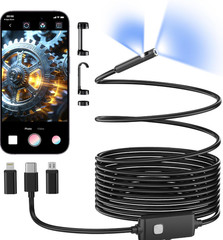Endoscope Borescope 8mm Inspection Snake Camera For iPhone Android iOS New USA