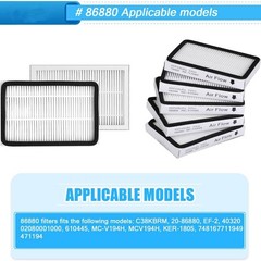 5 Pack For Kenmore EF-2 86880 Exhaust Vacuum HEPA Media Filters Replacement