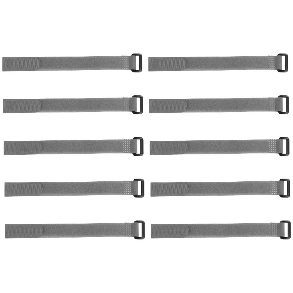 10Pcs Hook and Loop Straps 3/4″ x 10″ Securing Straps Cable Tie Gray