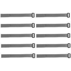 10Pcs Hook and Loop Straps 3/4″ x 10″ Securing Straps Cable Tie Gray