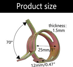 10Pcs 1Inch Spring Band Type Fuel Hose Clamps, 25Mm Silicone Vacuum Hose Pipe Cl