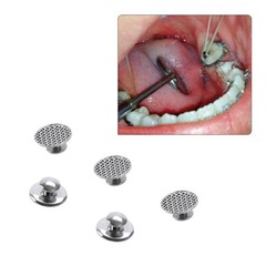 50 Pcs Dental Orthodontic Bondable Metal Lingual Buttons Round Mesh Base Split