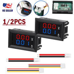 2Pcs DC 100V 10A LED Digital Voltmeter Ammeter Dual Volt Amp Meter Voltage Gauge