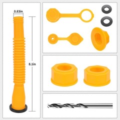 3 Pack Gas Can Spout Replacement Universal Fuel Cans Nozzle Kit 1 2 5 10 Gallon