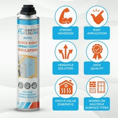 QuickCoat Closed Cell Spray Foam Insulation Kit for Wall–12×32.8oz(930g) Covers
