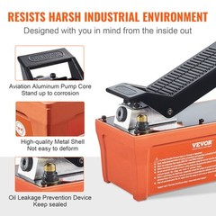 VEVOR Air Hydraulic Pump Foot Operated Pump 10,000PSI 98in³ 6.6FT Auto Body Shop