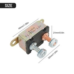 5pack 12V 30A~50A Auto Automatic Fuse Reset Circuit Breaker Copper Stud Bolt
