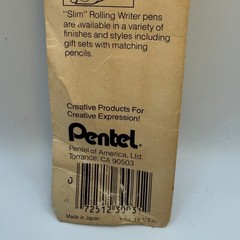 Pentel Slim Rolling Writer Refill Fine Point Black Ink Vintage MG8BP-A Japan