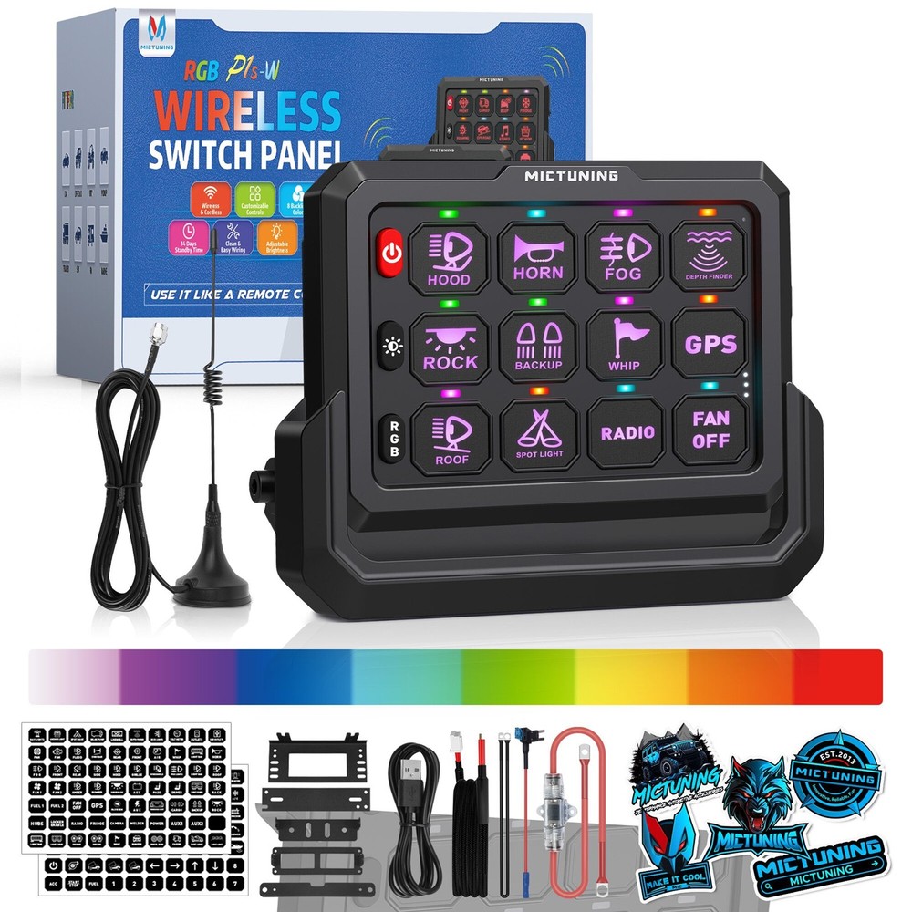 MICTUNING P1s Wireless Switch Panel Range 328FT Led Toggle Circuit Relay System