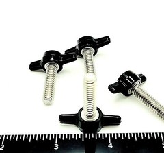 1/4″-20 x 1″ Thumb Screws T Bolts Black Tee Wing Hand Knob 4 Pack Stainless