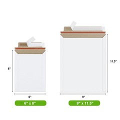 100/200 Flat Photo Mailers Document Envelope Cardboard 6×8,7×9,9×11.5,9.75×12.25