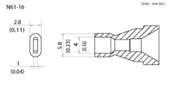 Hakko N61-16 Desoldering Nozzle, 4mm x 1mm, for FR-301 & FR-4101/4102/4103/4104