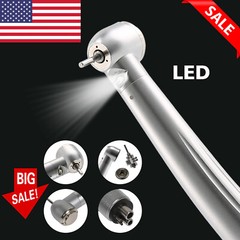 Dental (Fiber Optic LED E-generator) High Speed Handpiece 2/4H / Black Turbine