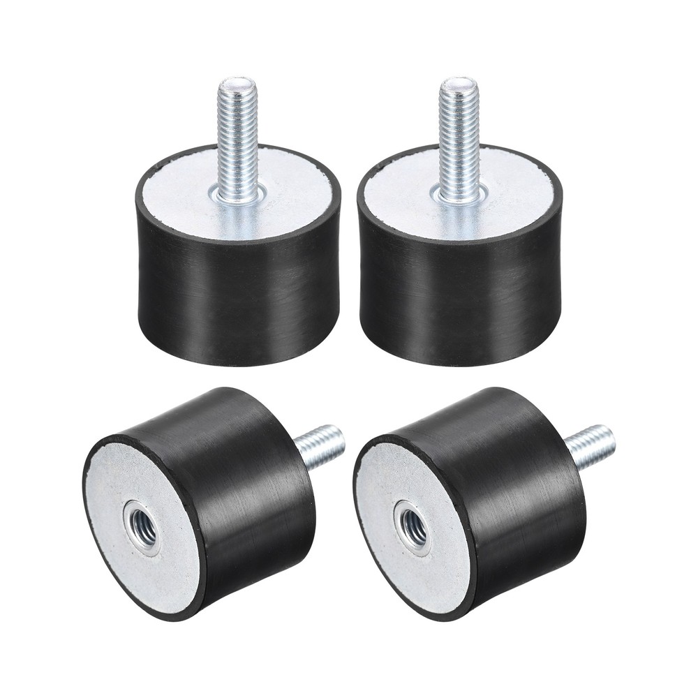 4pcs Rubber Mount M8 Male/Female Vibration Isolator Shock Absorber D40mmxH30mm