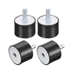 4pcs Rubber Mount M8 Male/Female Vibration Isolator Shock Absorber D40mmxH30mm